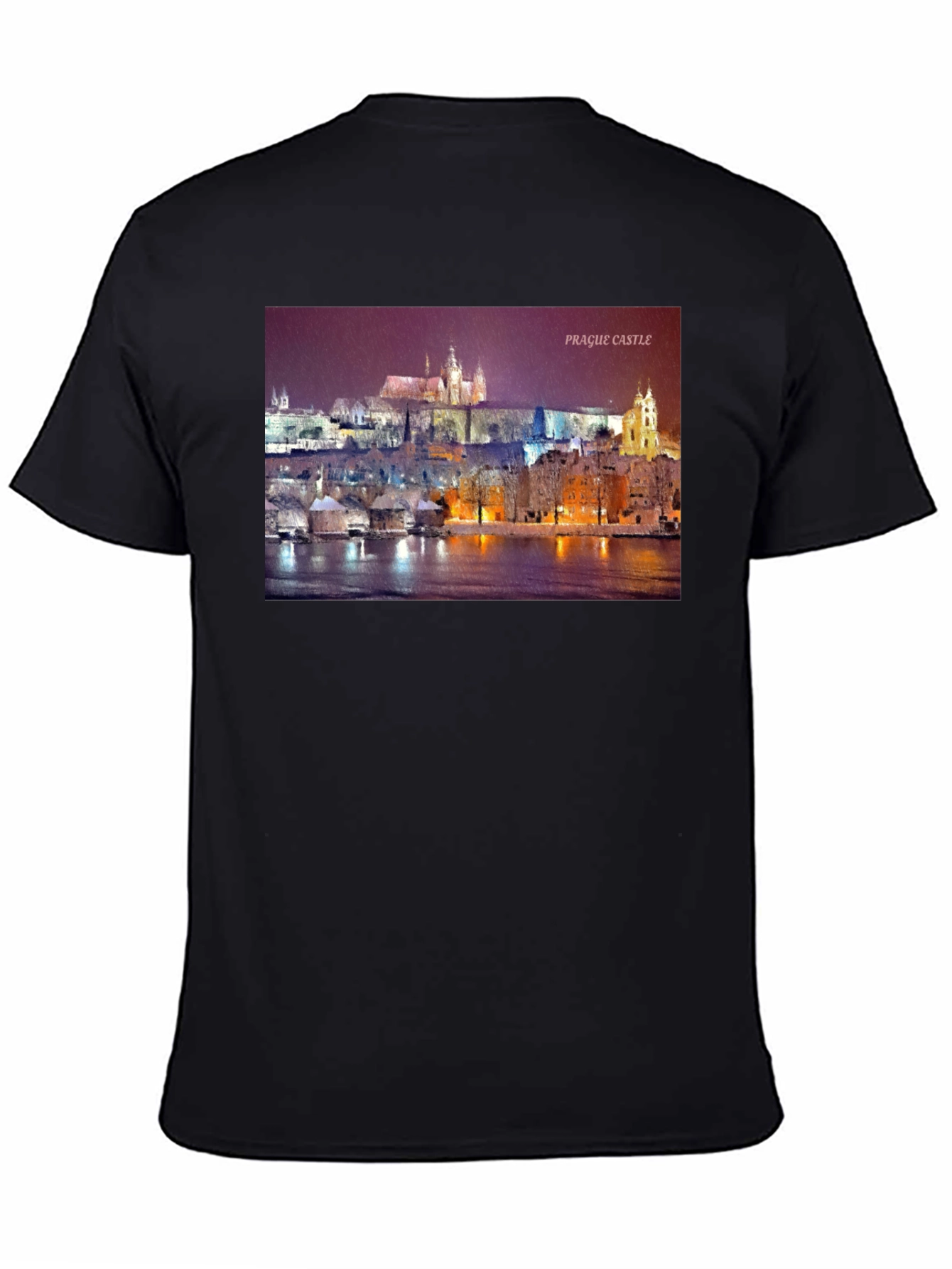 Prague Castle Graphic Tee - Black Crew Neck