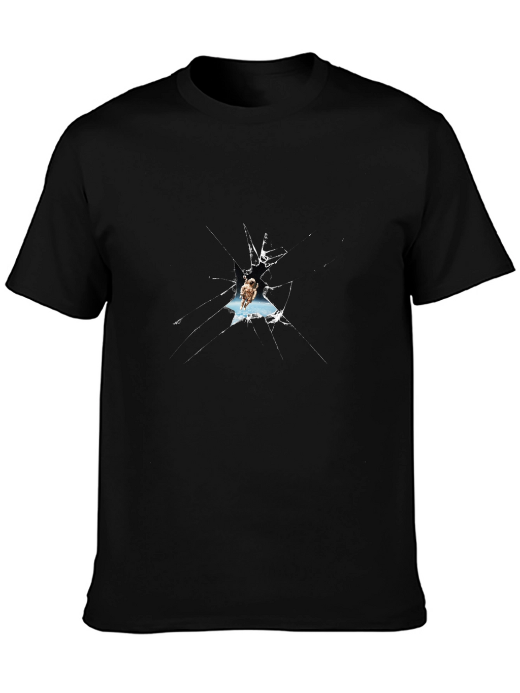 Shattered Glass Owl Graphic Black T-Shirt