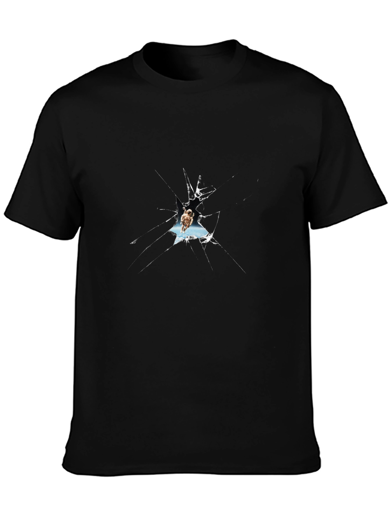 Shattered Glass Owl Graphic Black T-Shirt