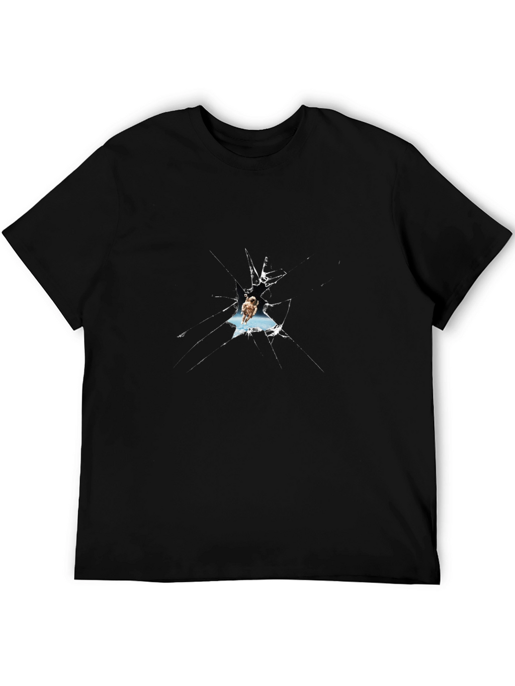 Shattered Glass Owl Graphic Black T-Shirt