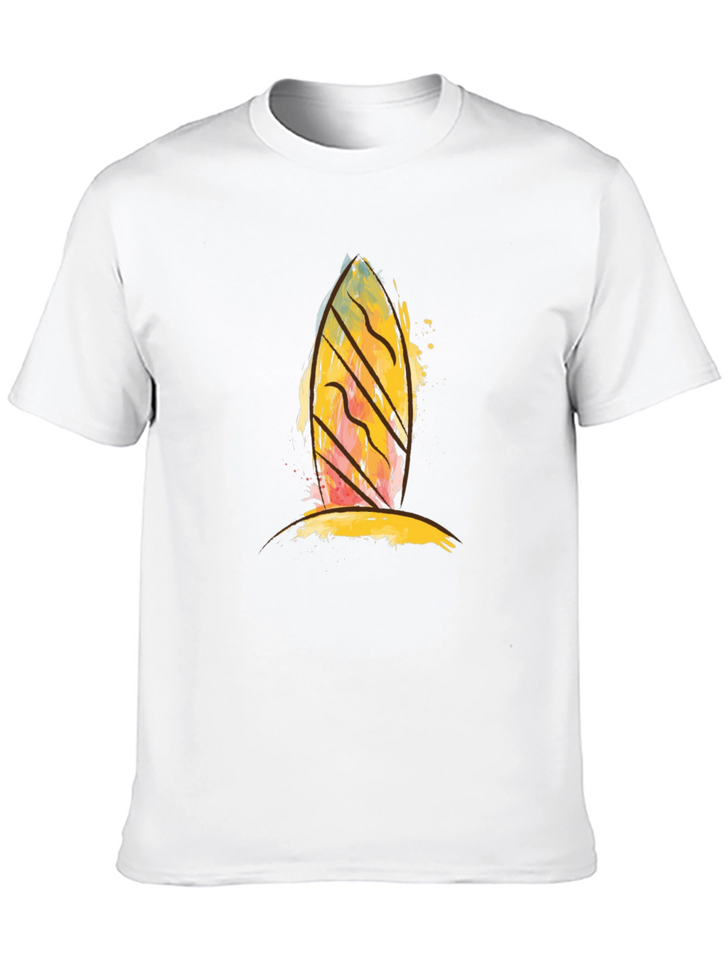 Abstract Surfboard Graphic Black T-Shirt