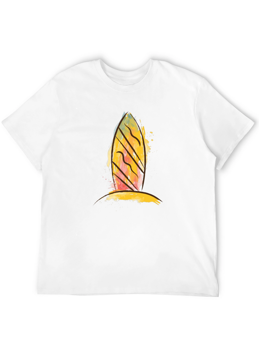 Abstract Surfboard Graphic Black T-Shirt
