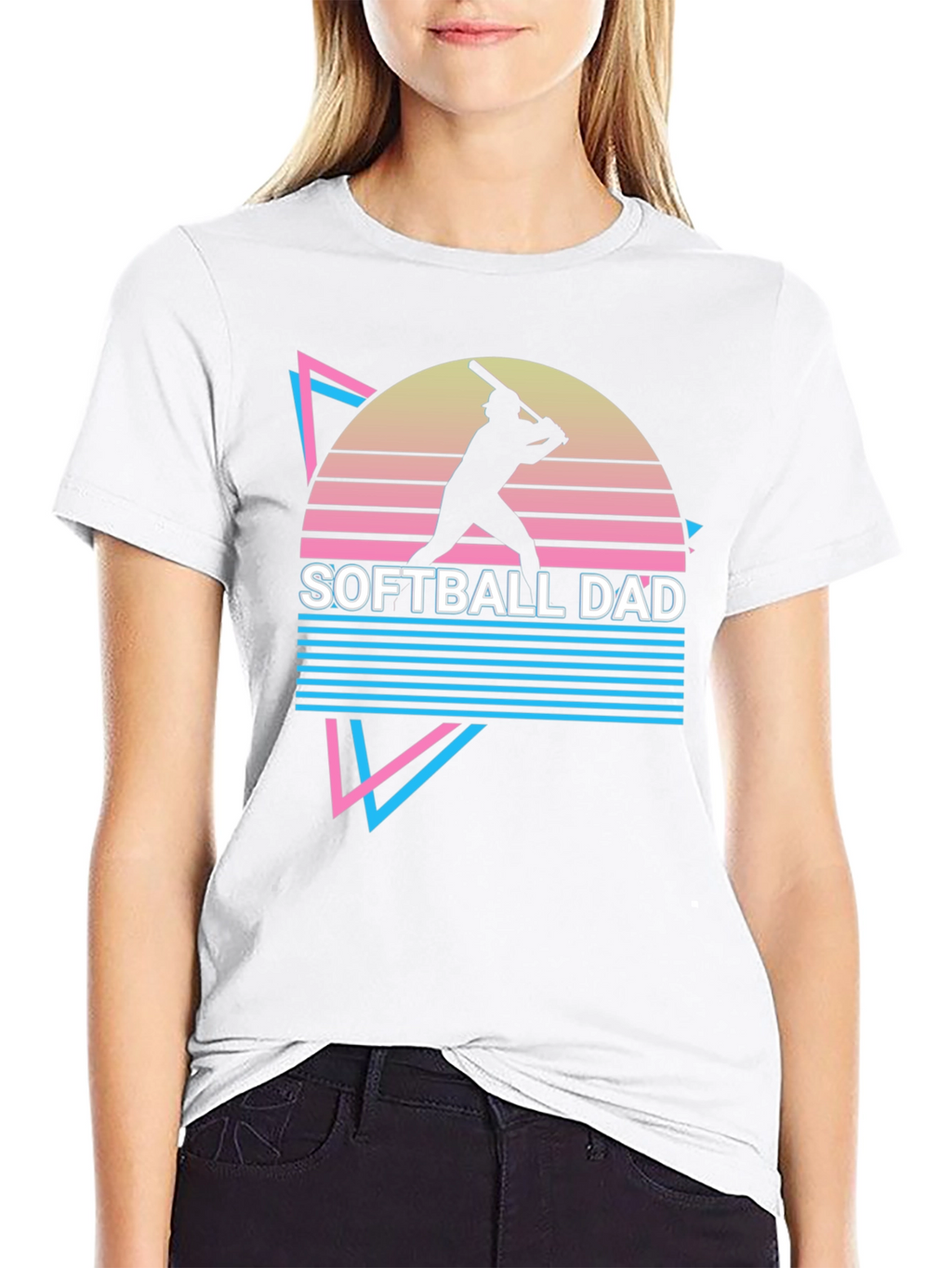Softball Dad Retro Graphic T-Shirt