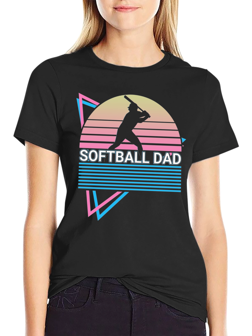 Softball Dad Retro Graphic T-Shirt