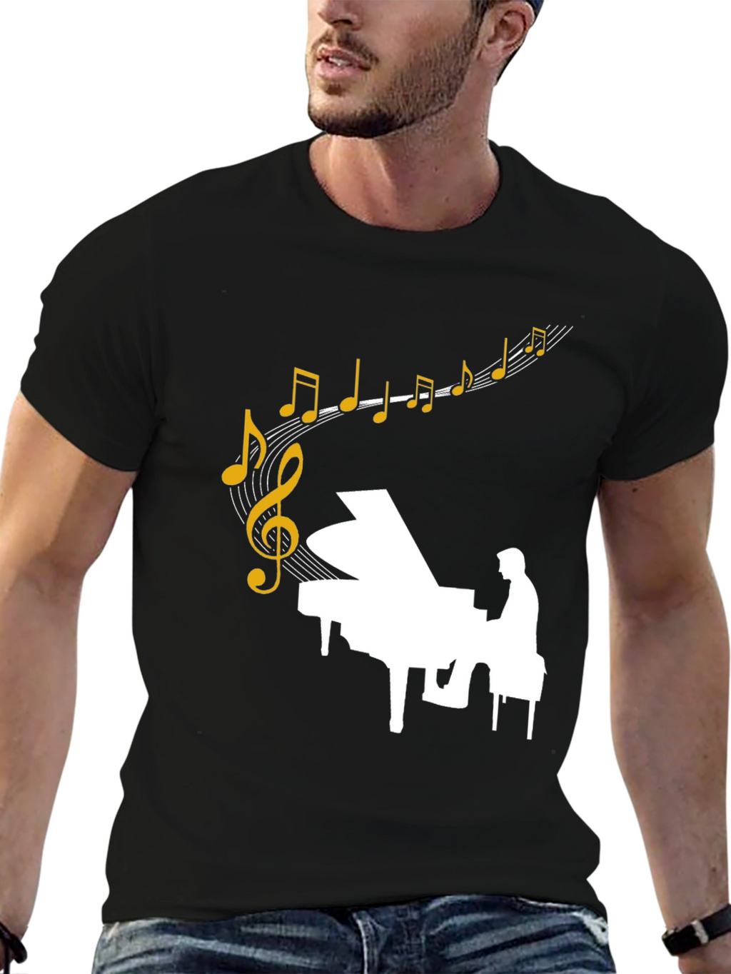 Musical Piano Graphic T-Shirt