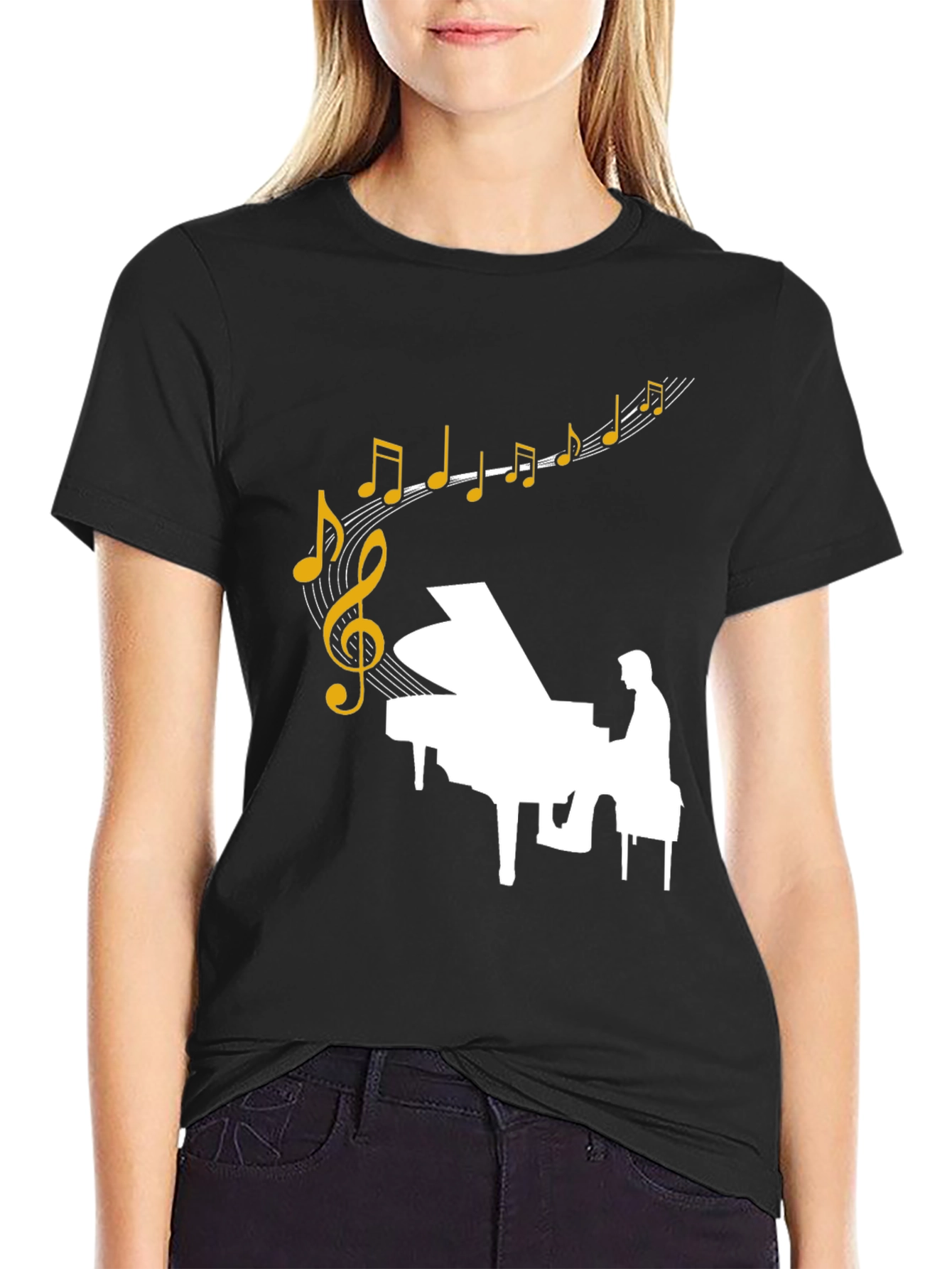 Musical Piano Graphic T-Shirt