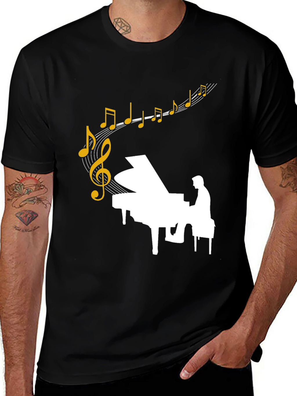 Musical Piano Graphic T-Shirt