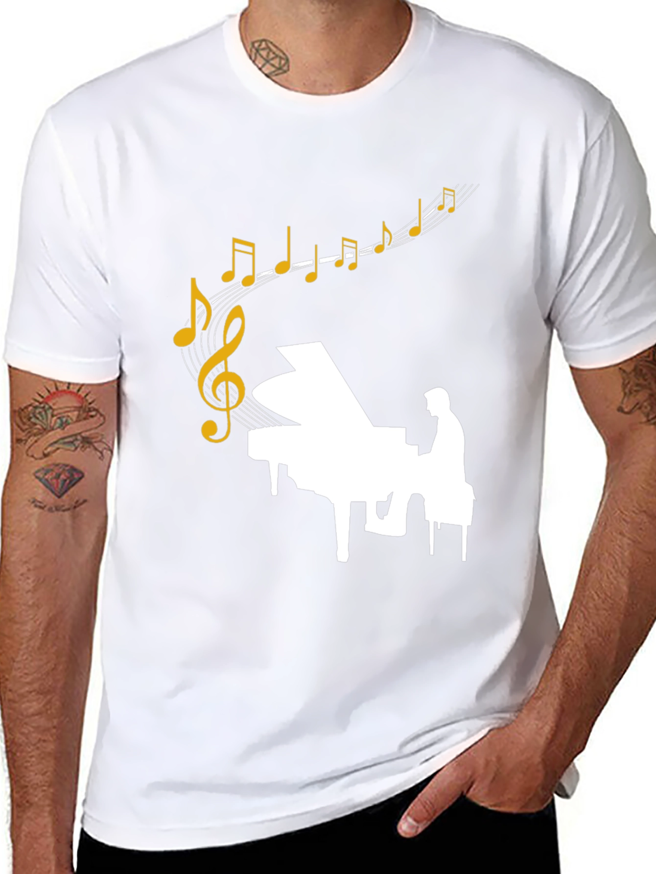 Musical Piano Graphic T-Shirt