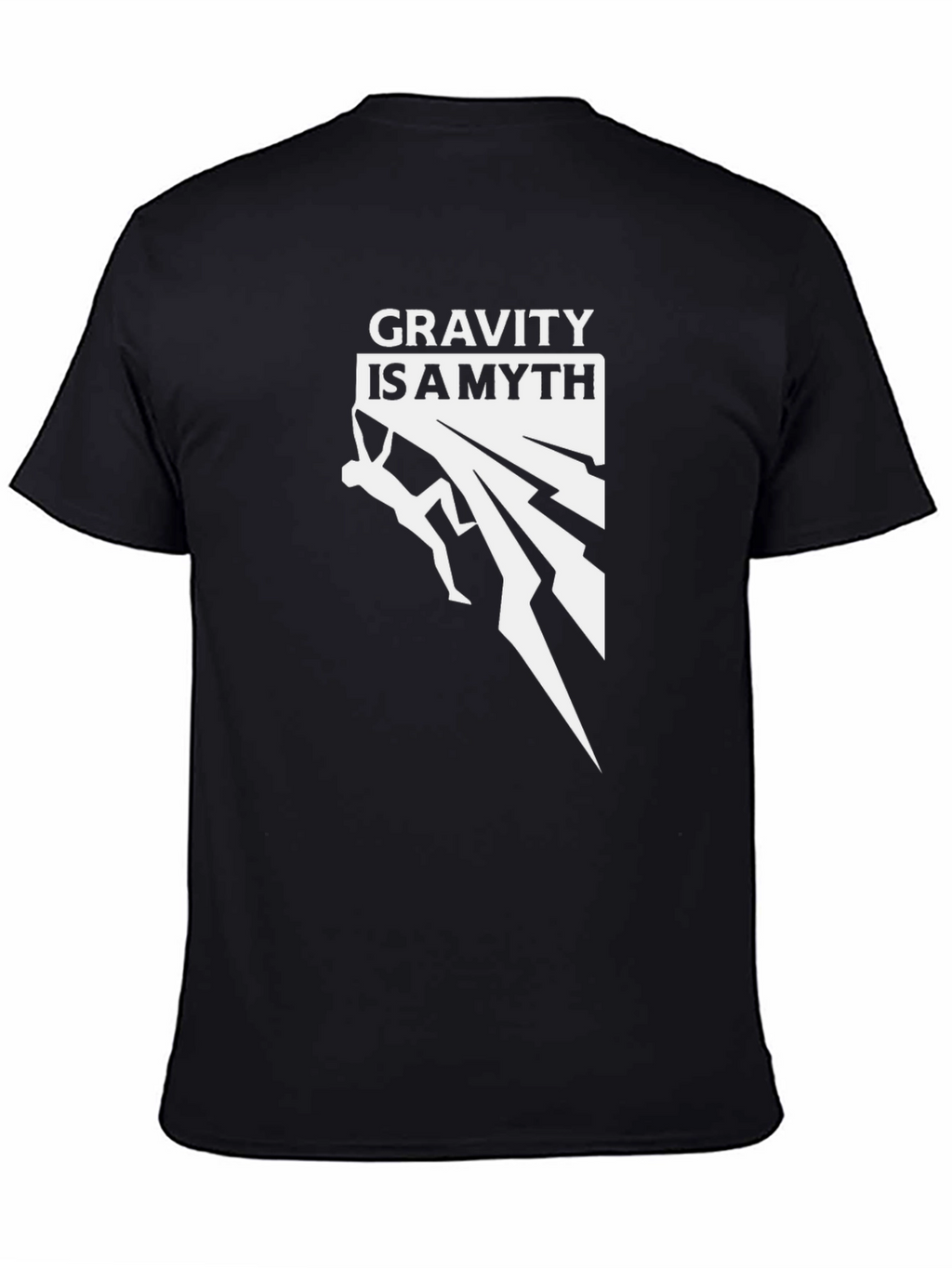 Gravity is a Myth Climbing Graphic Tee - Black