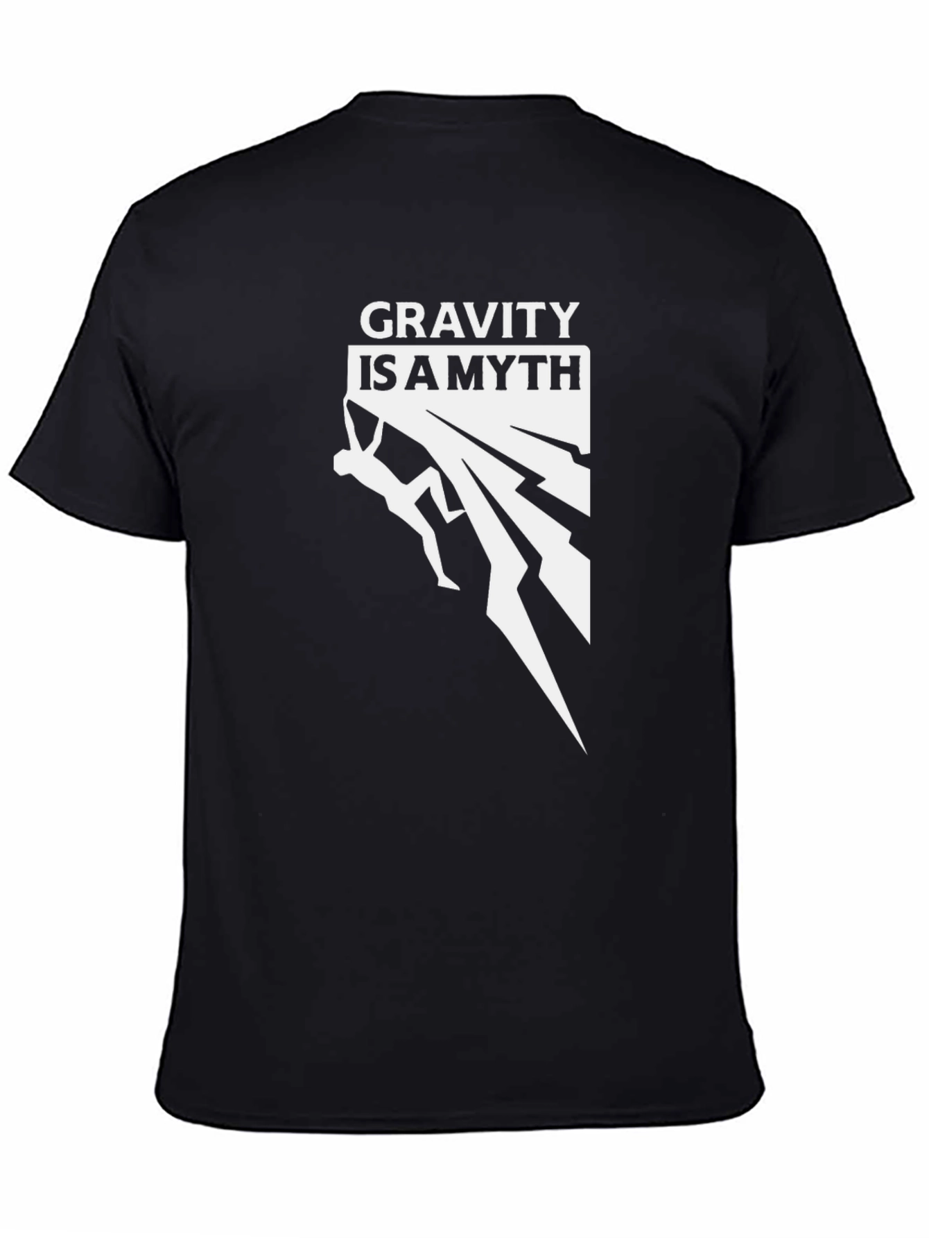 Gravity is a Myth Climbing Graphic Tee - Black