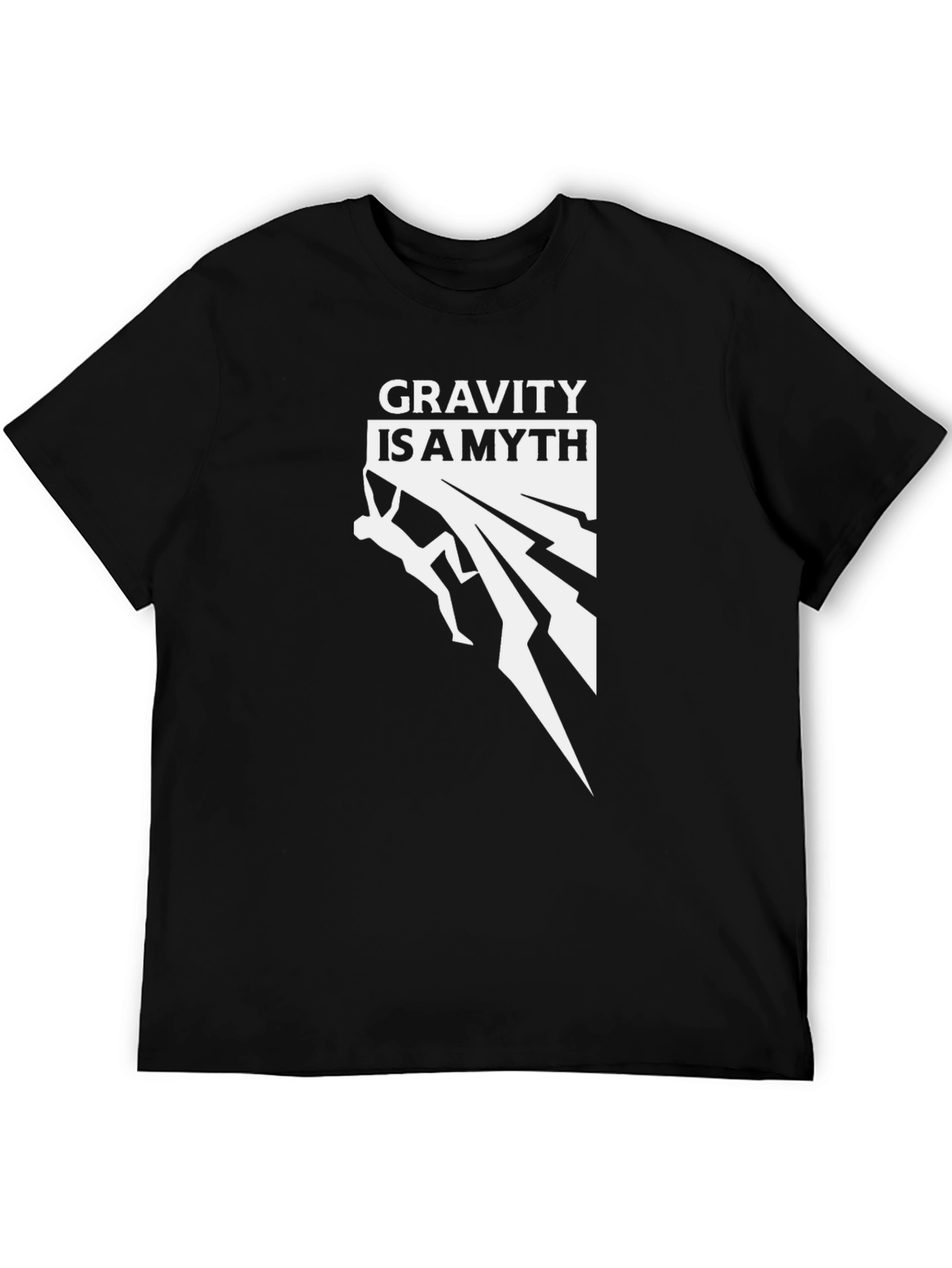 Gravity is a Myth Climbing Graphic Tee - Black