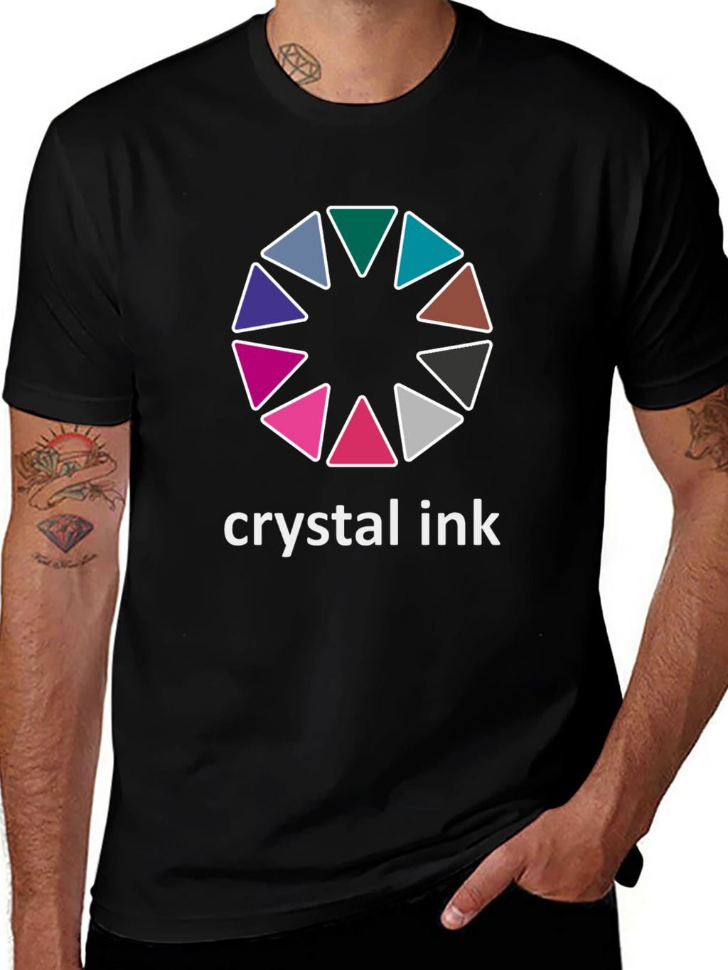 Crystal Ink Graphic Tee - Stylish Black Cotton T-Shirt