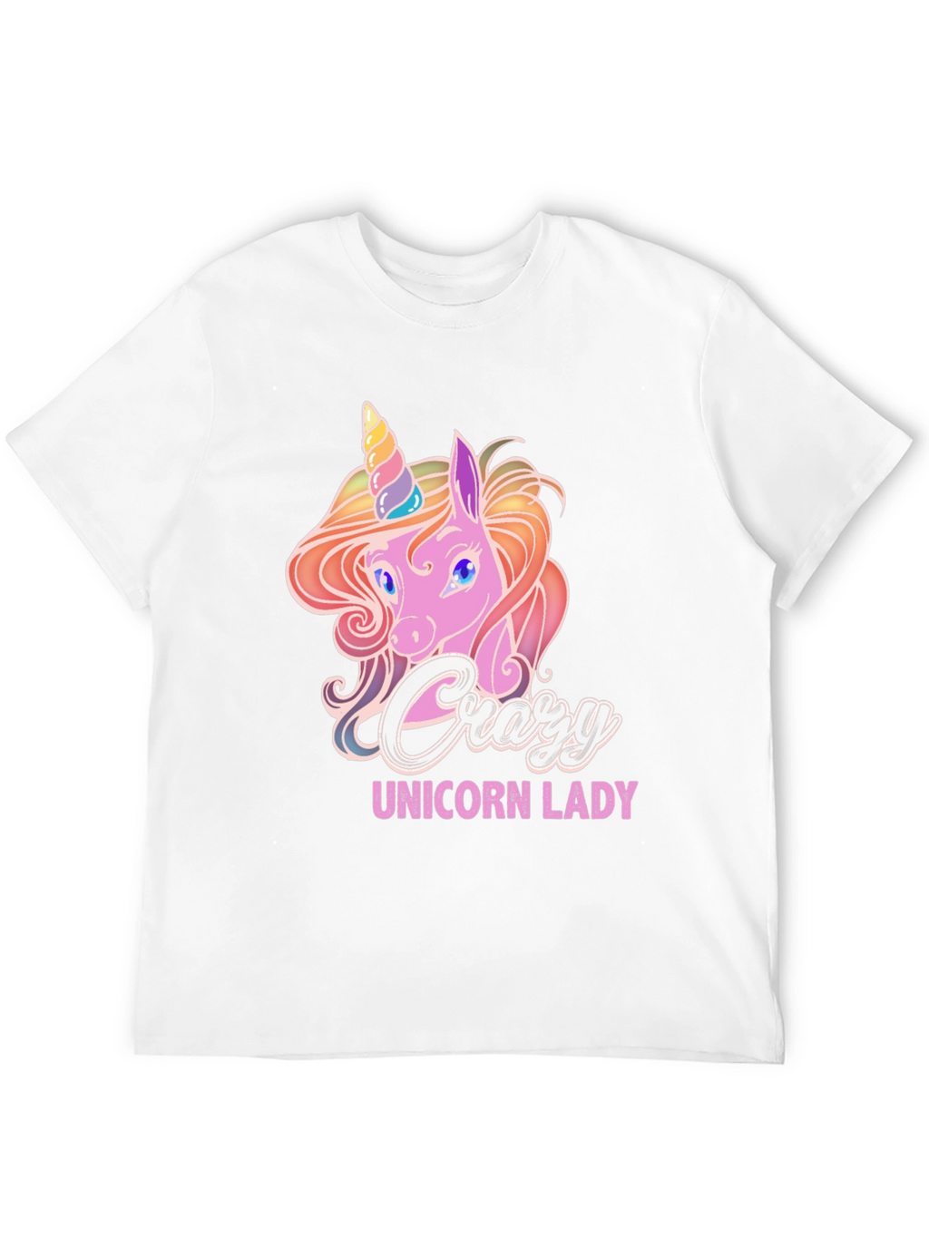 Crazy Unicorn Lady Black T-Shirt