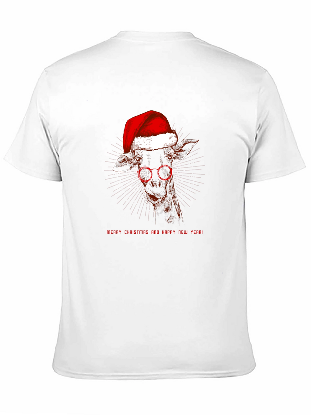 Festive Giraffe T-Shirt: Merry Christmas & Happy New Year