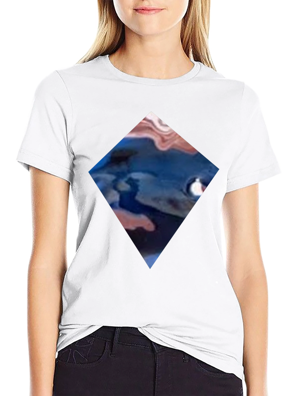 Abstract Diamond Graphic Black T-Shirt