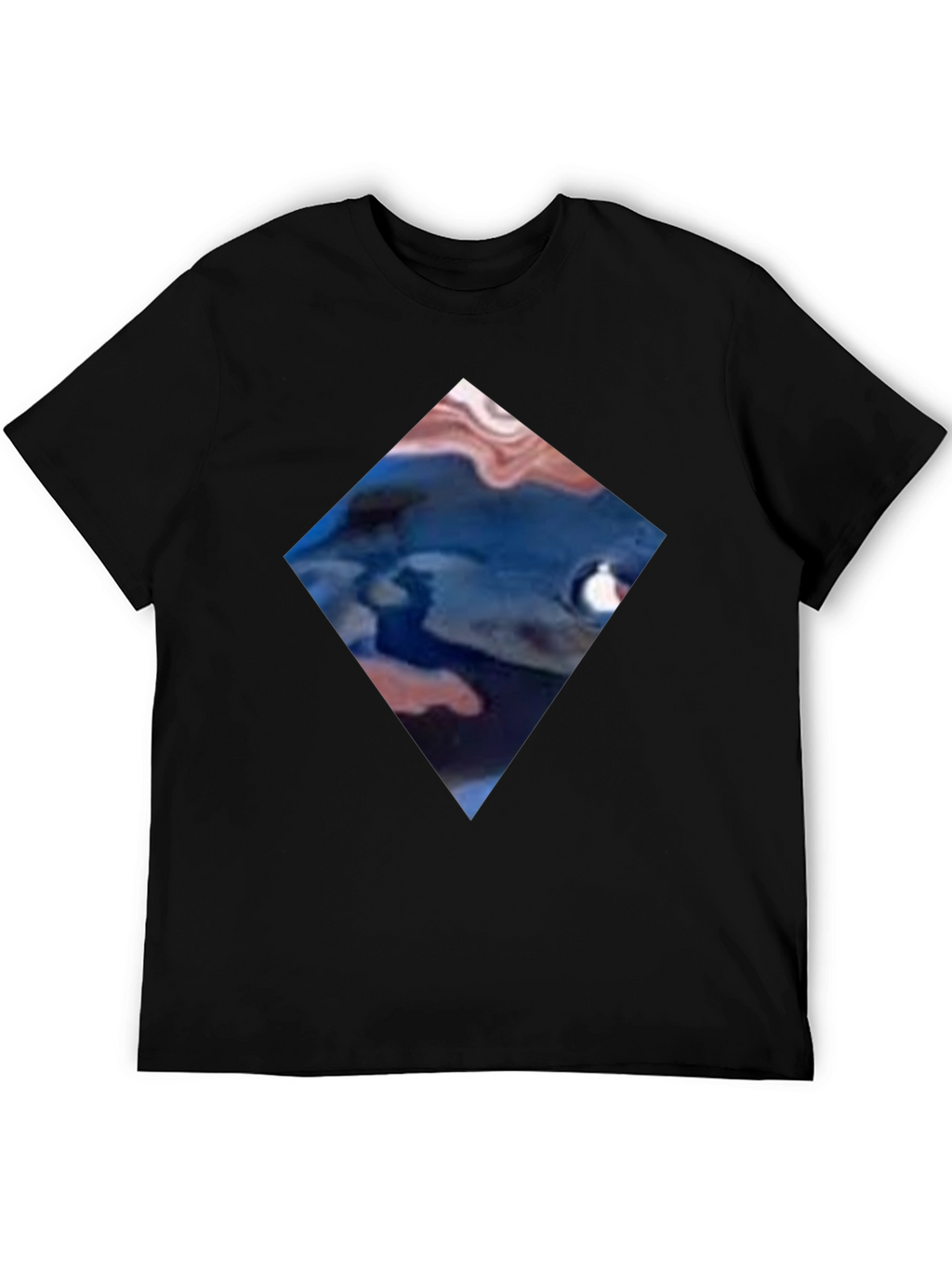 Abstract Diamond Graphic Black T-Shirt
