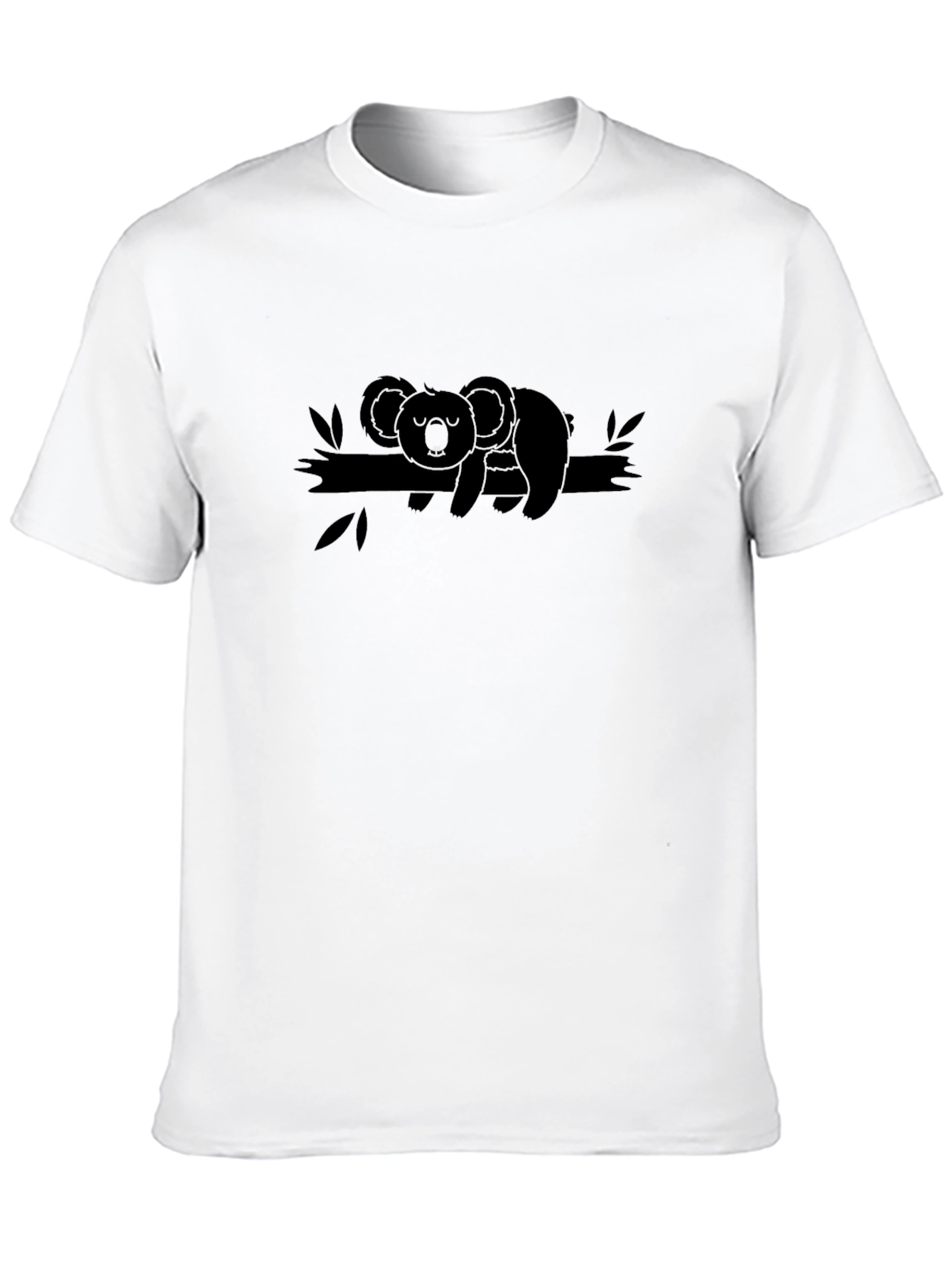 Koala on Branch Graphic Tee - Relaxed Fit Black