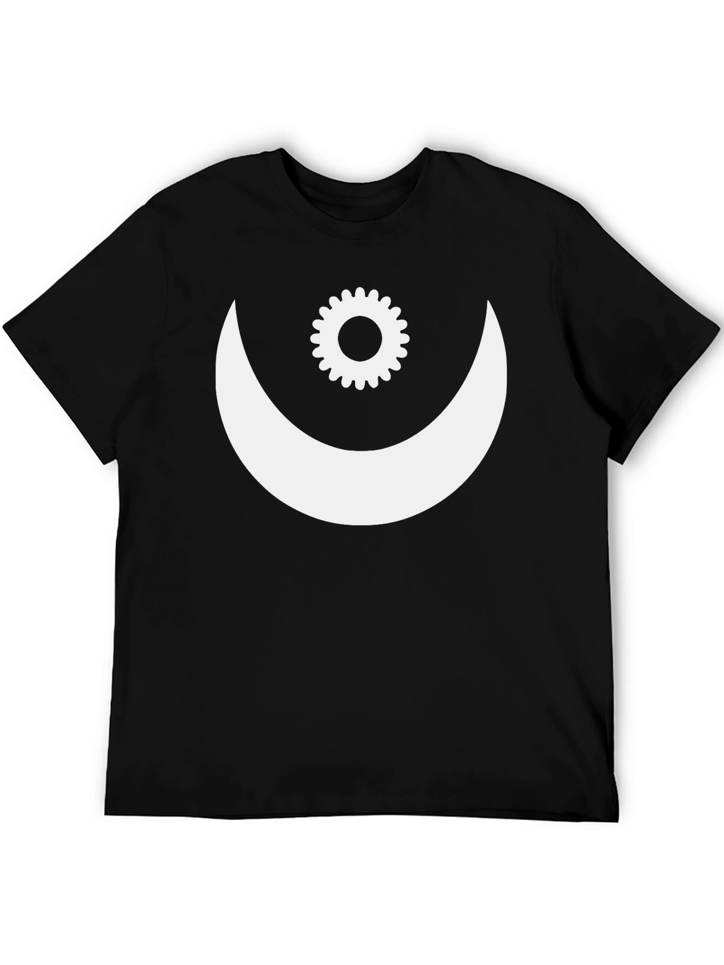 Crescent Moon & Gear Graphic Tee - Black