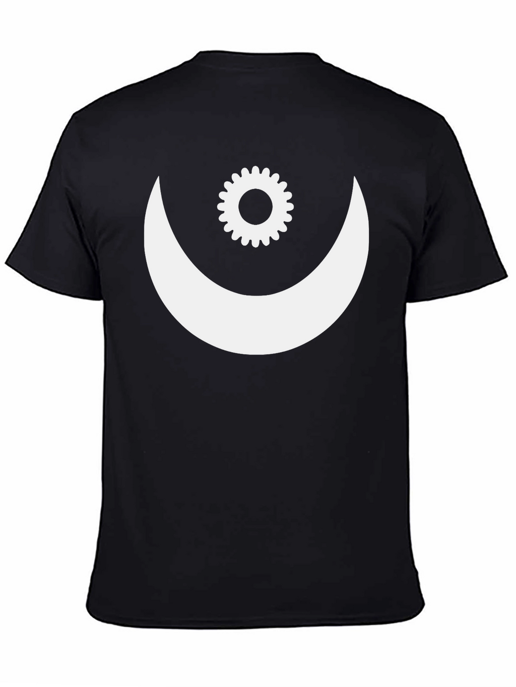 Crescent Moon & Gear Graphic Tee - Black