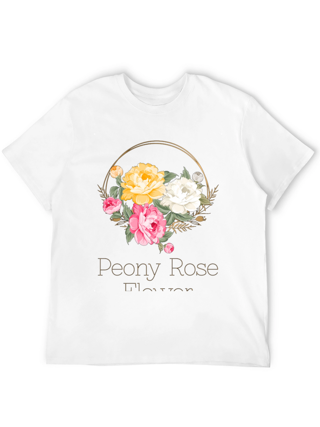 Peony Rose Flower T-Shirt Floral Graphic Tee