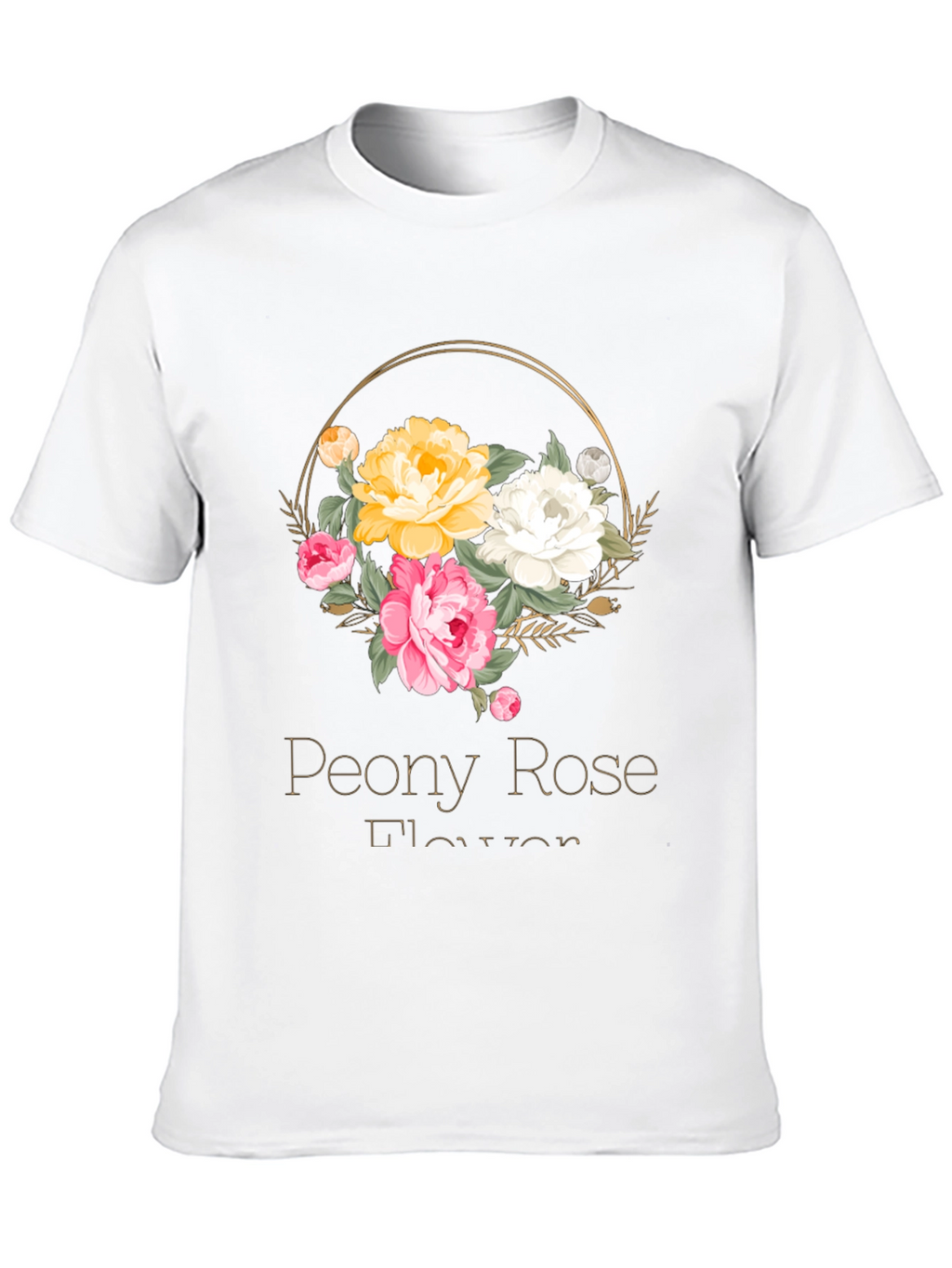 Peony Rose Flower T-Shirt Floral Graphic Tee