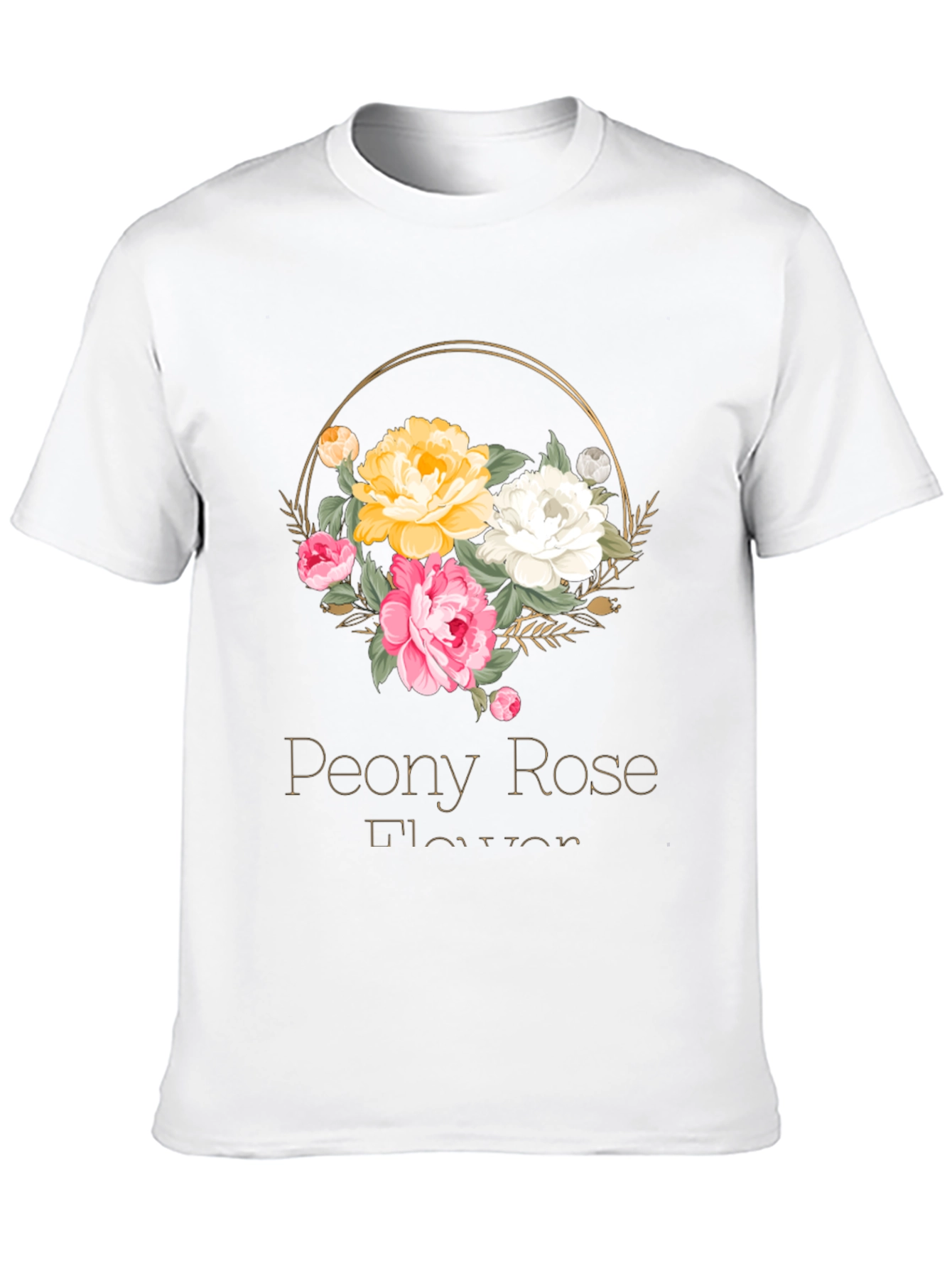 Peony Rose Flower T-Shirt Floral Graphic Tee