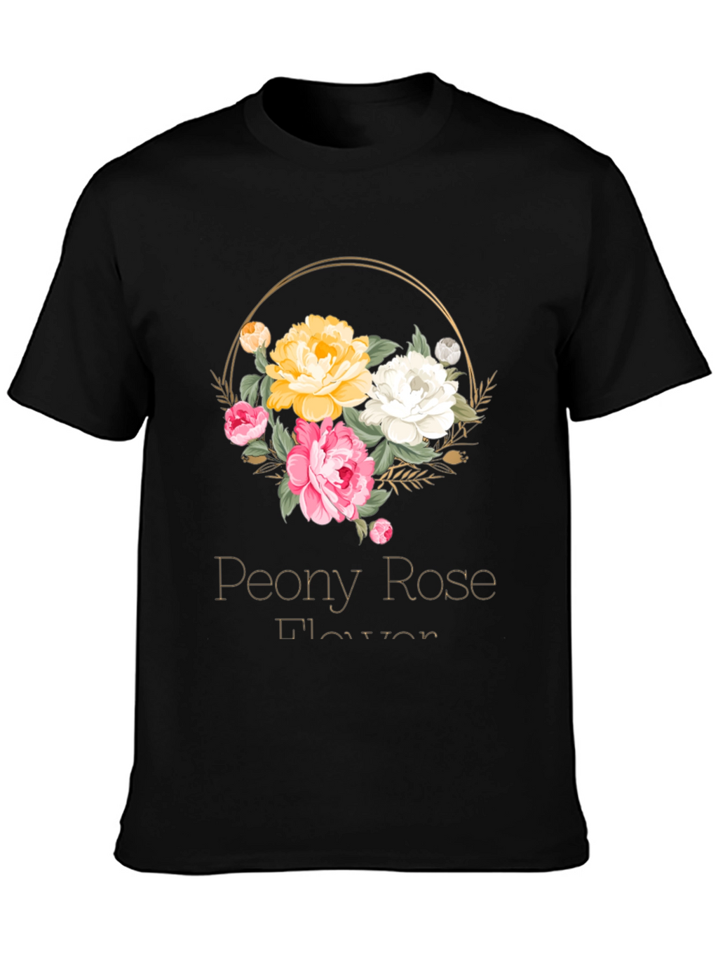 Peony Rose Flower T-Shirt Floral Graphic Tee
