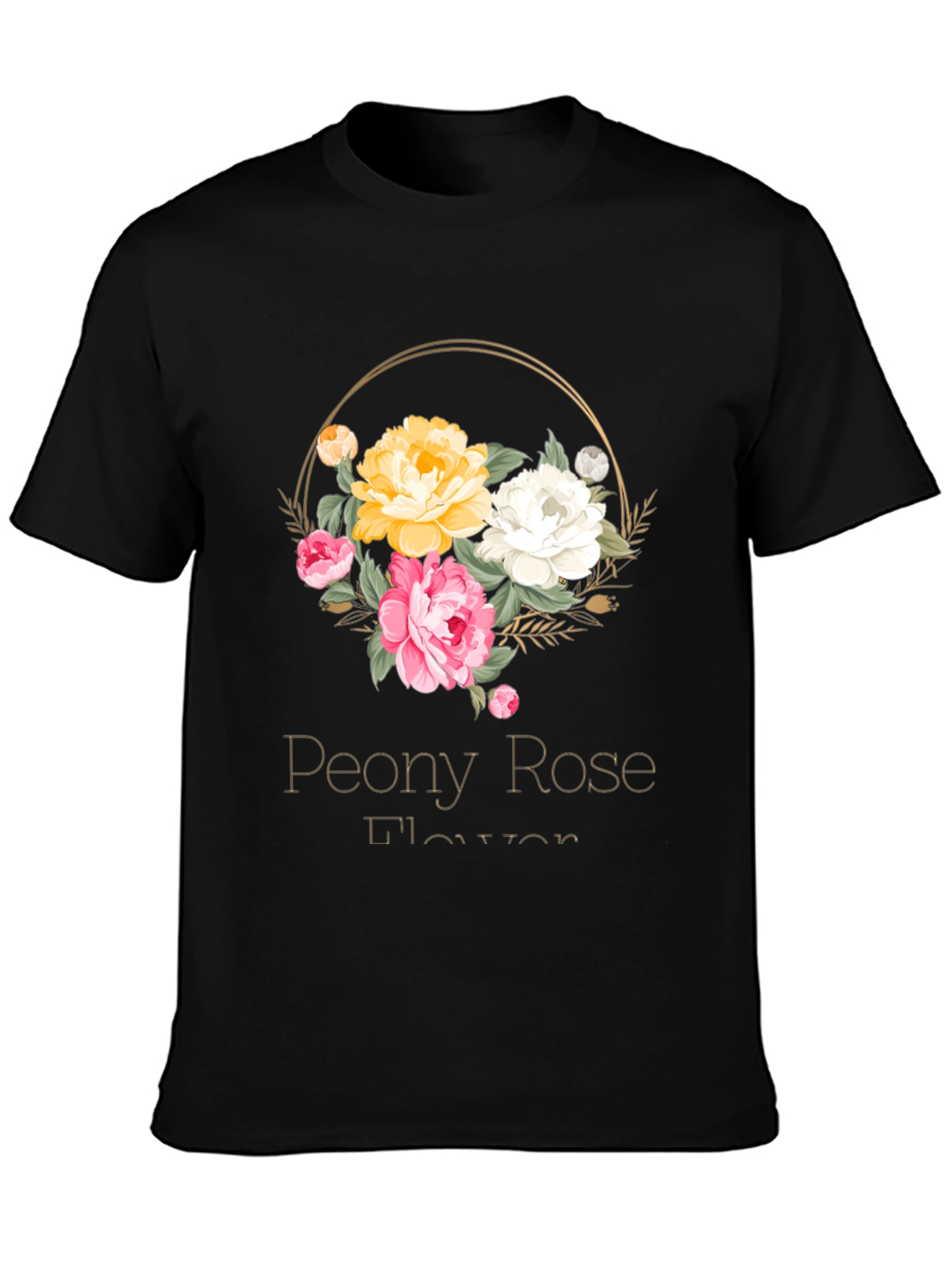 Peony Rose Flower T-Shirt Floral Graphic Tee