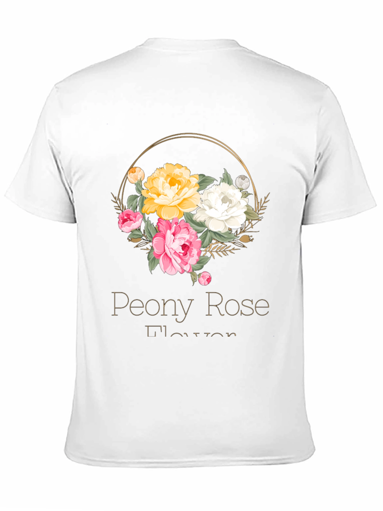 Peony Rose Flower T-Shirt Floral Graphic Tee