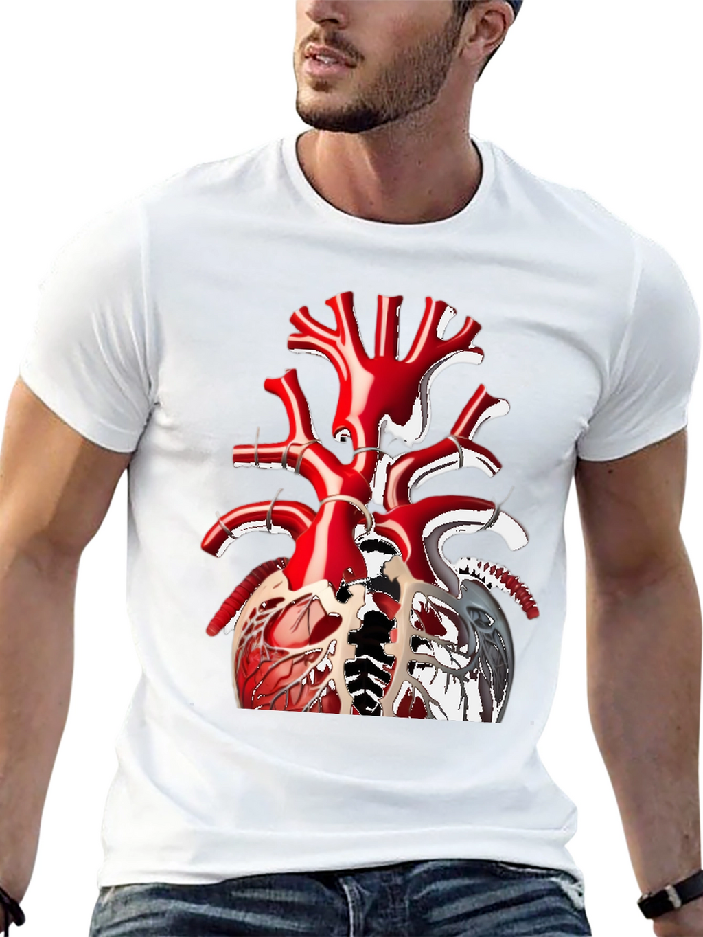 Anatomical Heart Tee - Unique Graphic T-Shirt
