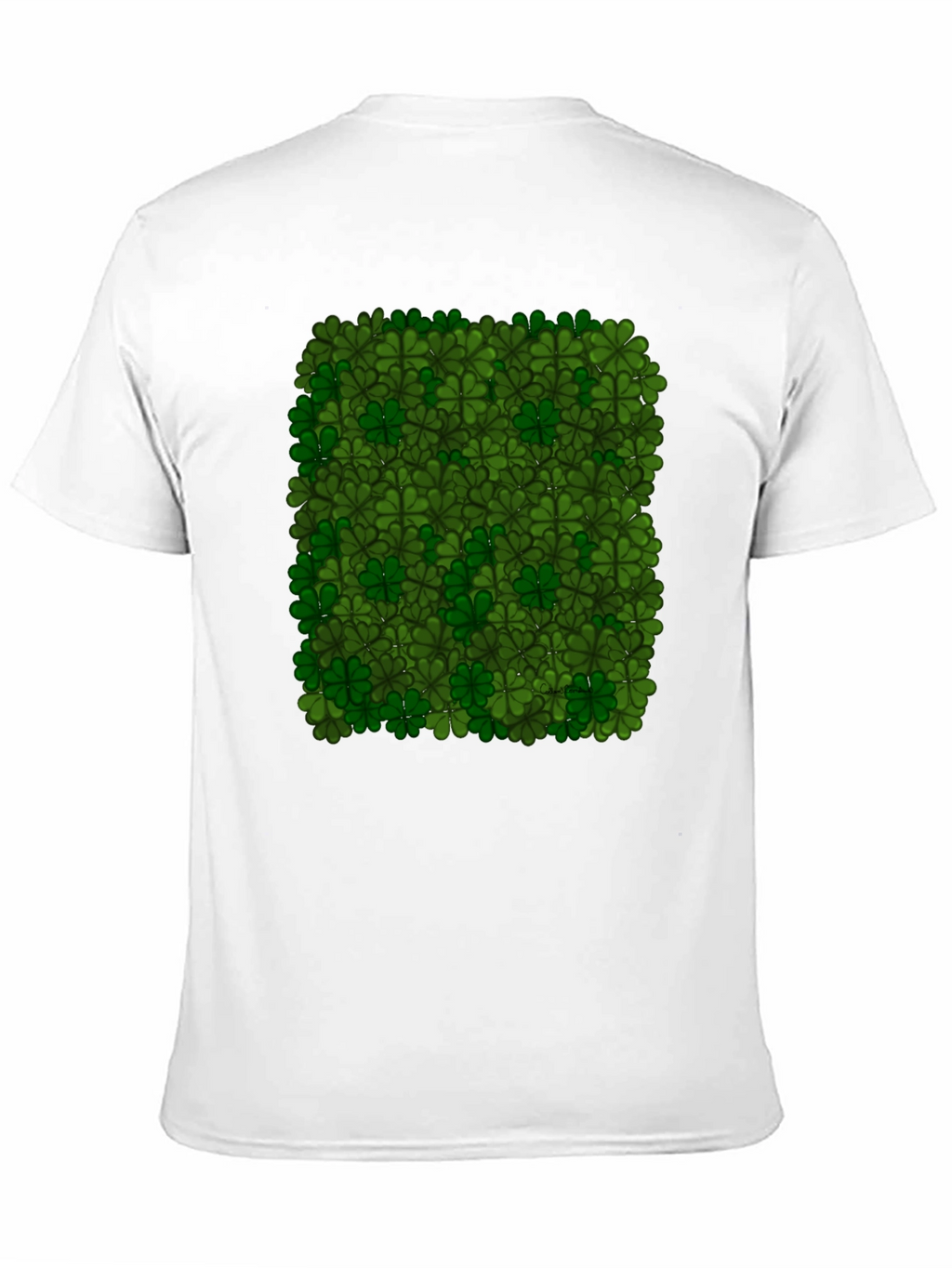 Lucky Clover Pattern Black T-Shirt