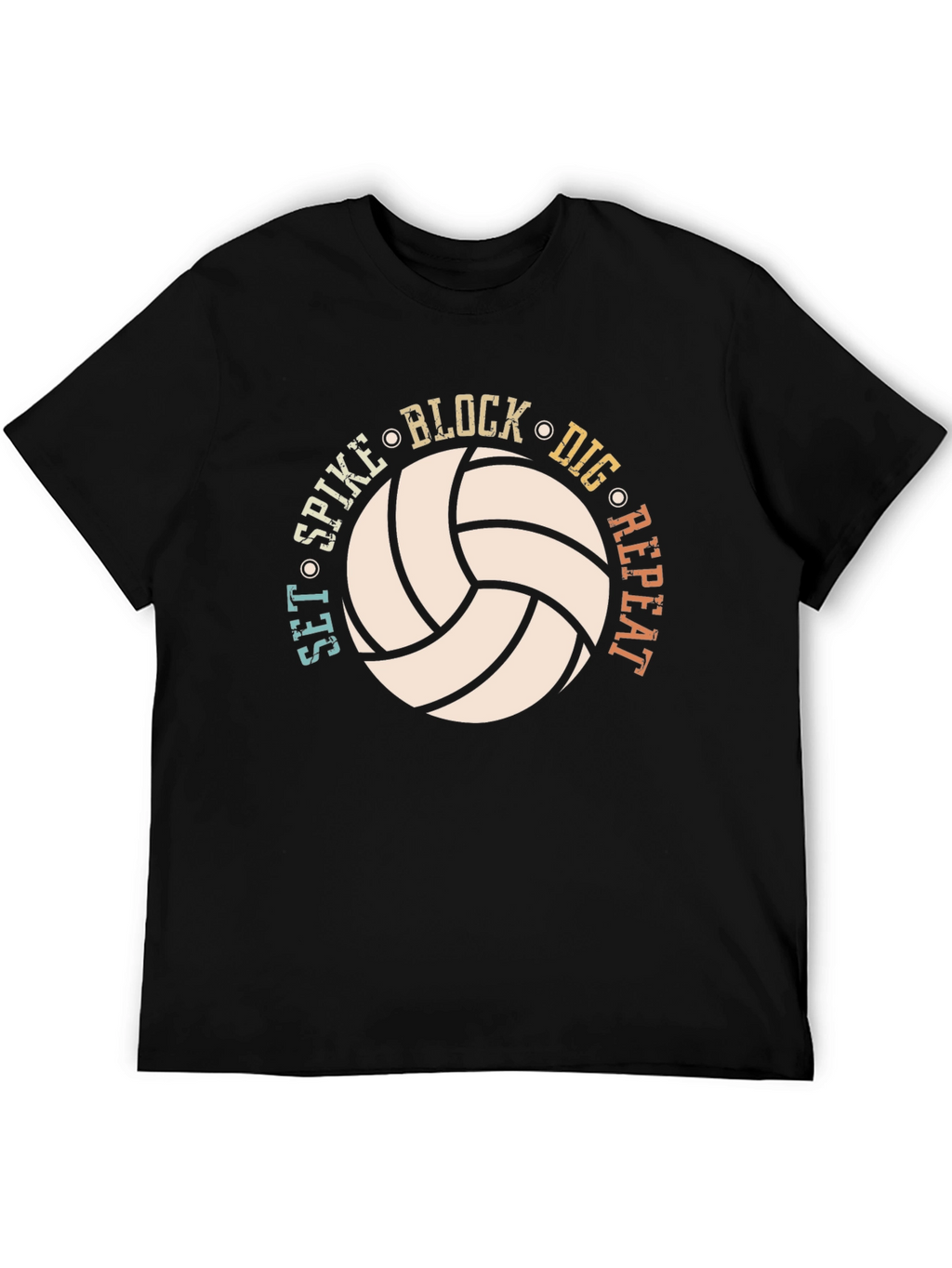 Volleyball Graphic T-Shirt - Set Spike Block Dig Repeat!