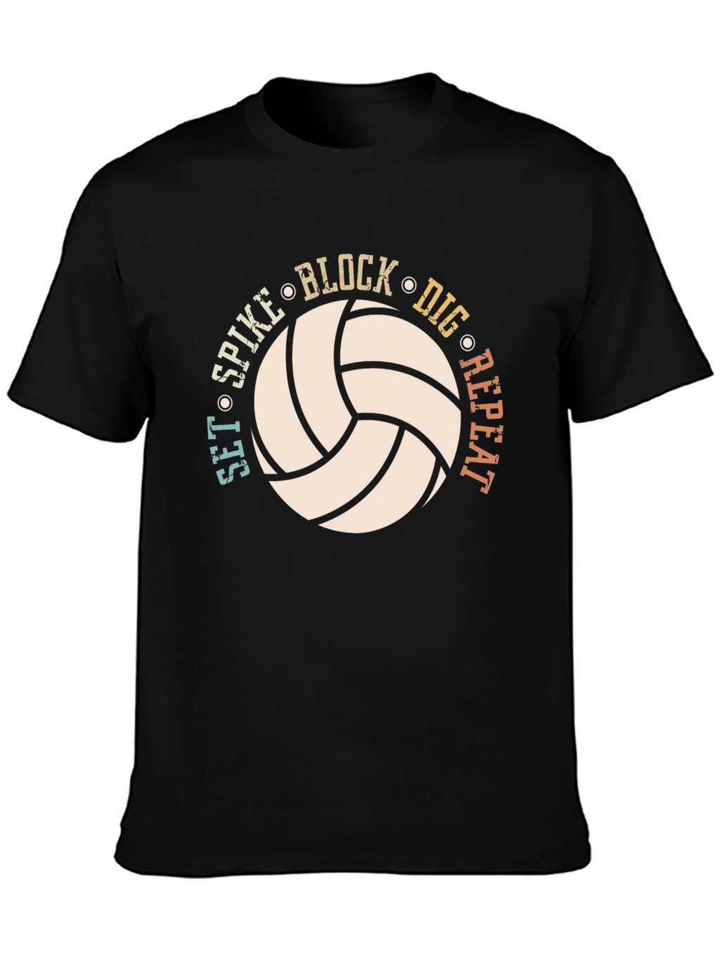 Volleyball Graphic T-Shirt - Set Spike Block Dig Repeat!