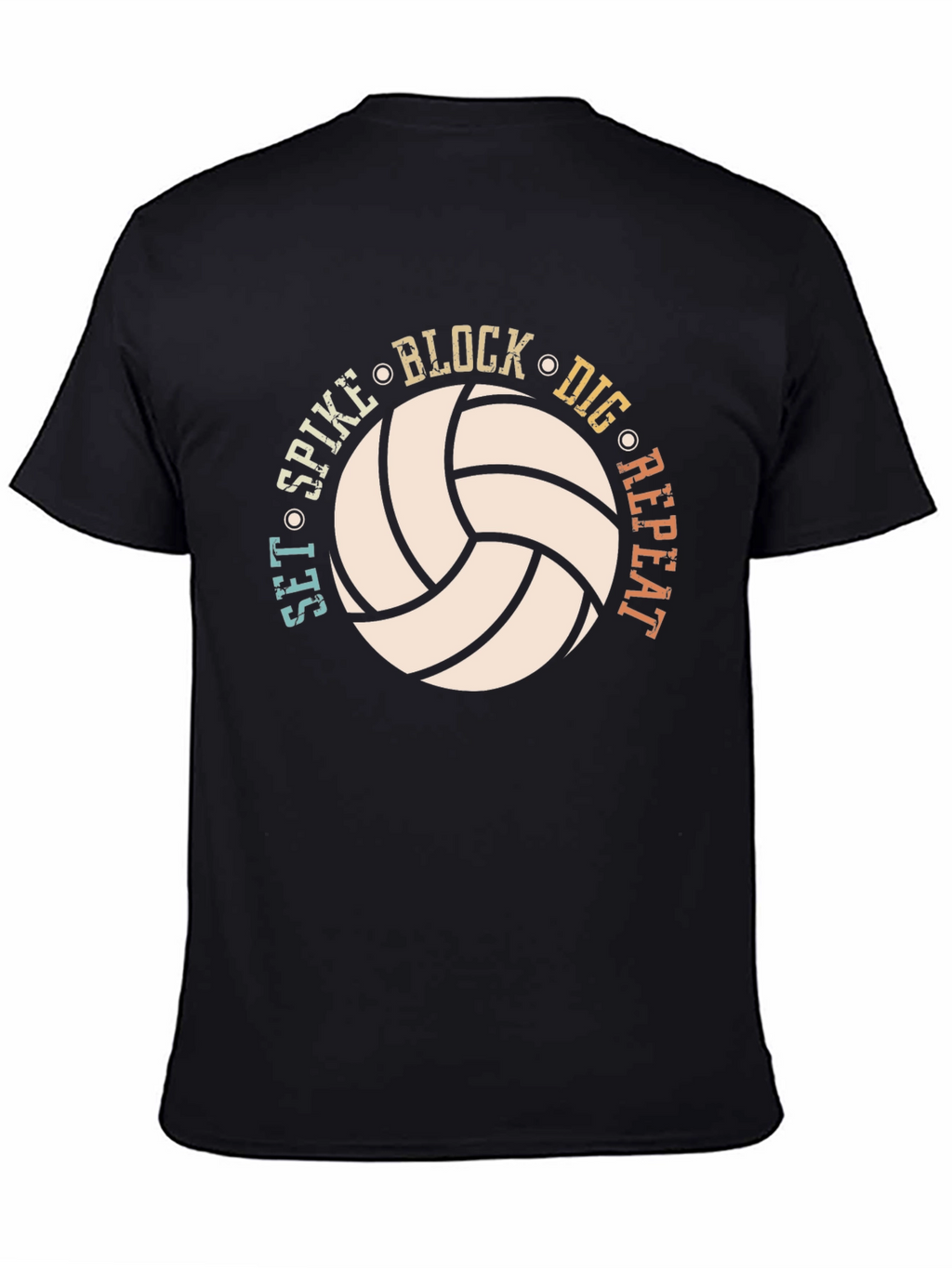 Volleyball Graphic T-Shirt - Set Spike Block Dig Repeat!