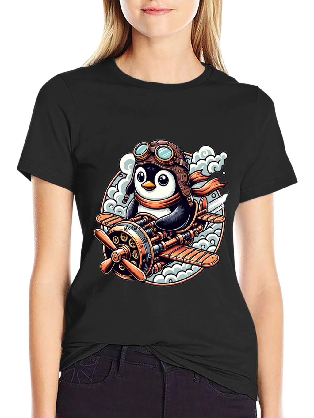 Steampunk Penguin Aviator T-Shirt