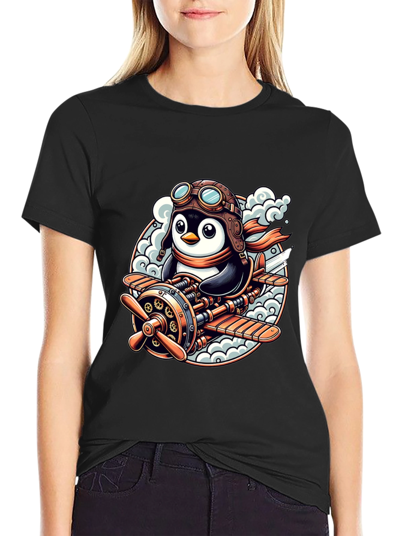 Steampunk Penguin Aviator T-Shirt