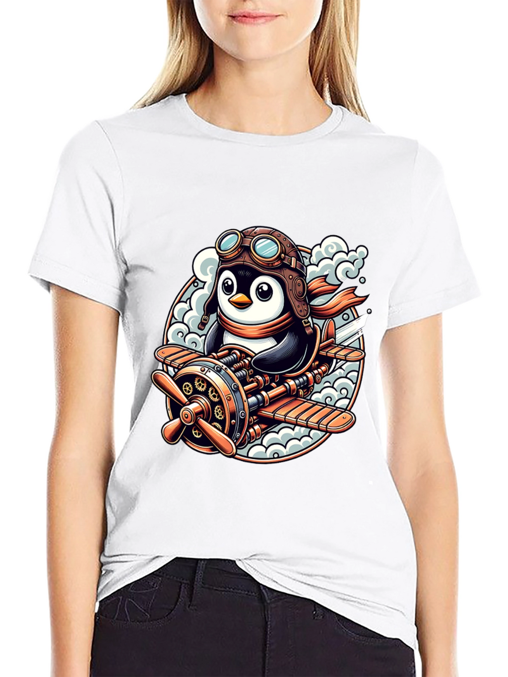 Steampunk Penguin Aviator T-Shirt