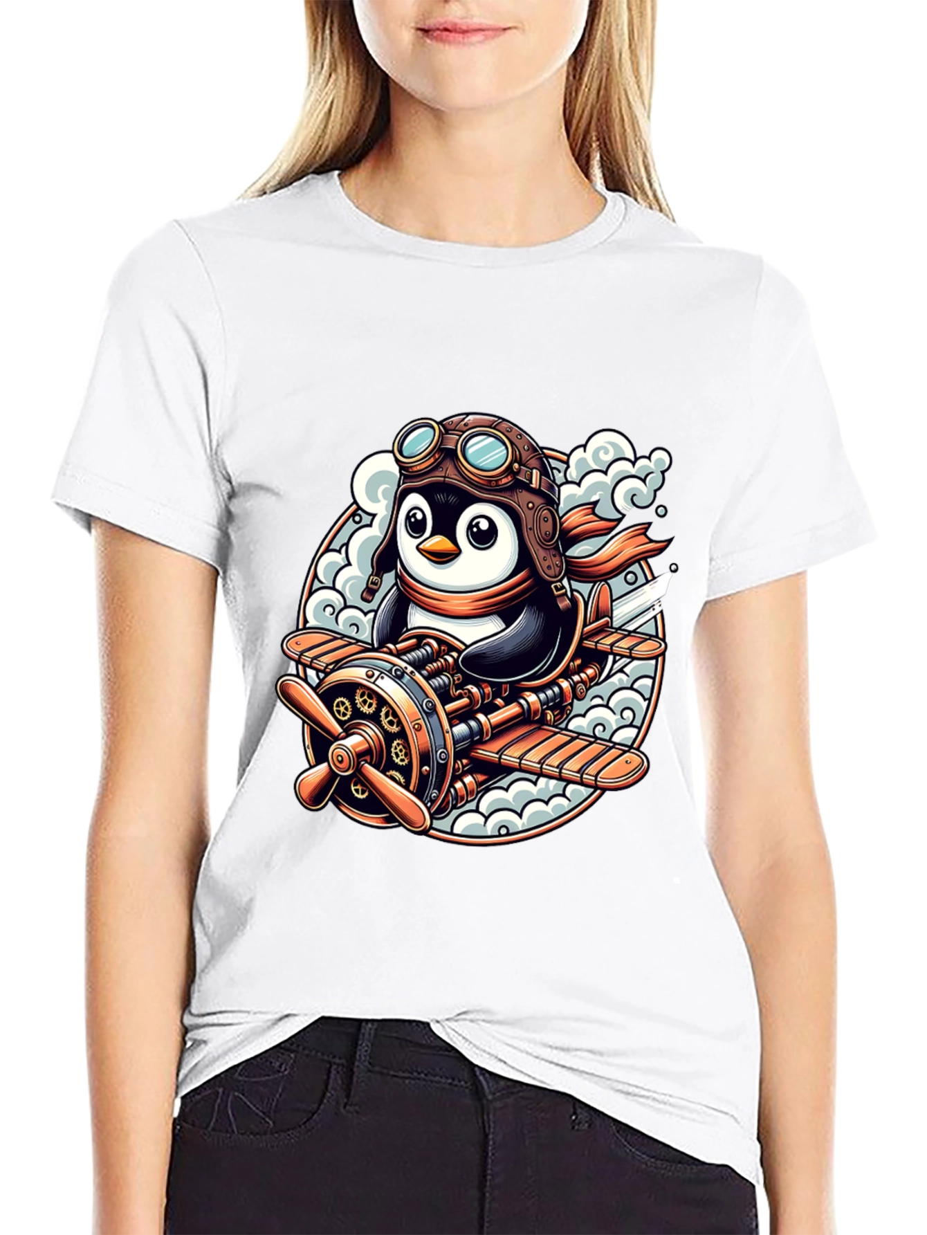 Steampunk Penguin Aviator T-Shirt