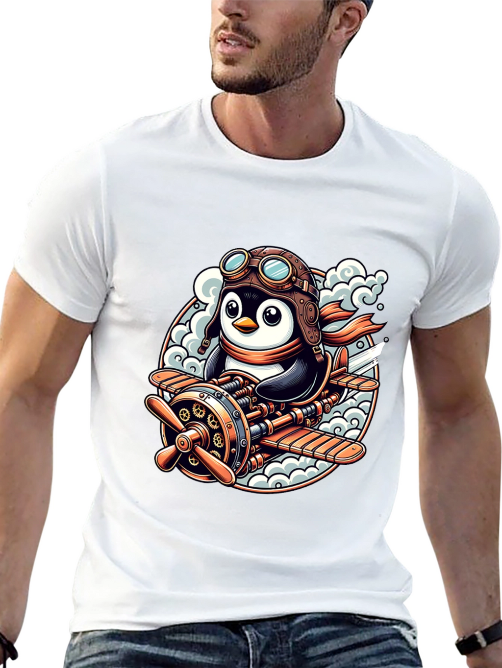 Steampunk Penguin Aviator T-Shirt