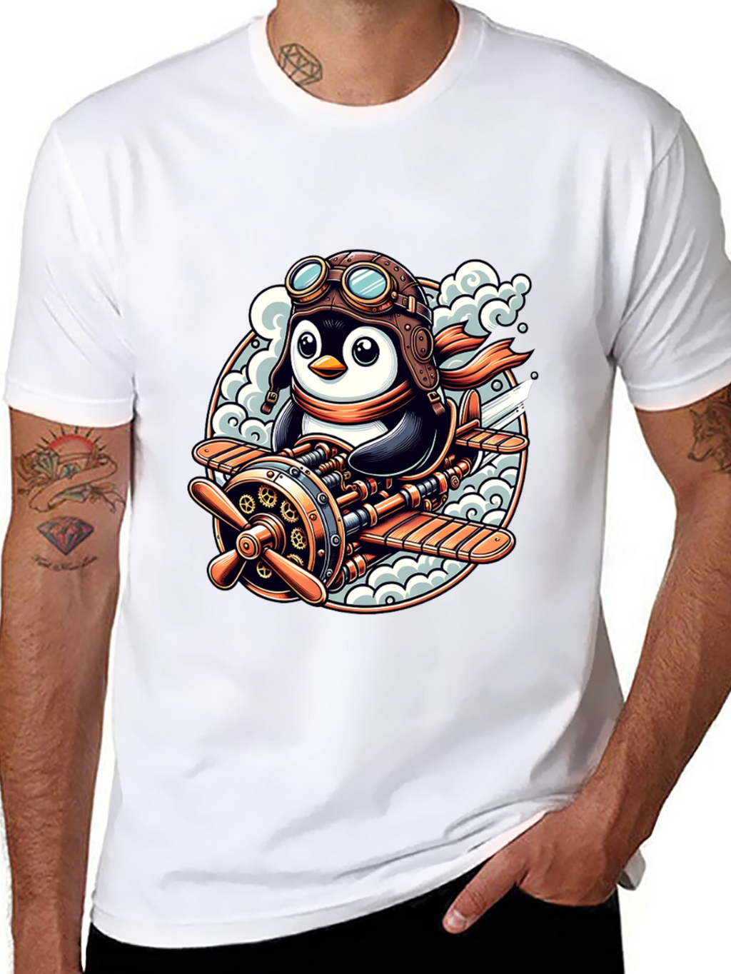 Steampunk Penguin Aviator T-Shirt