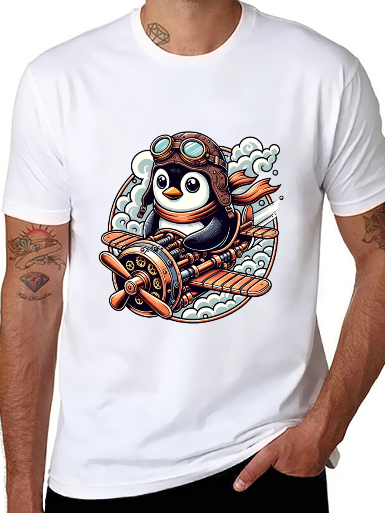 Steampunk Penguin Aviator T-Shirt