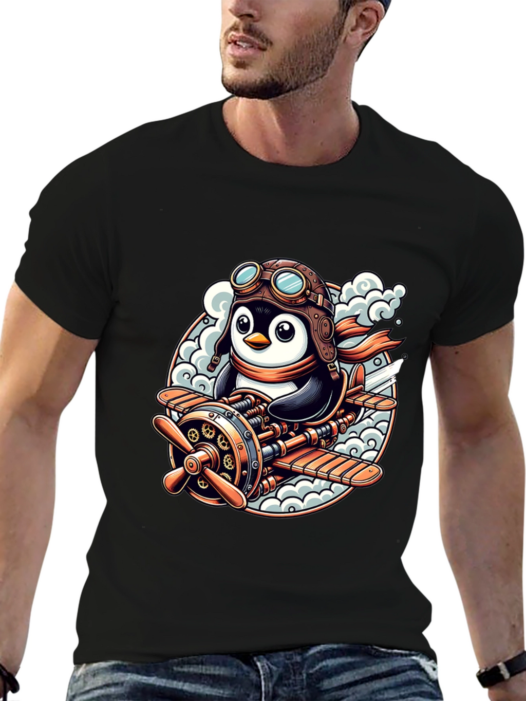 Steampunk Penguin Aviator T-Shirt