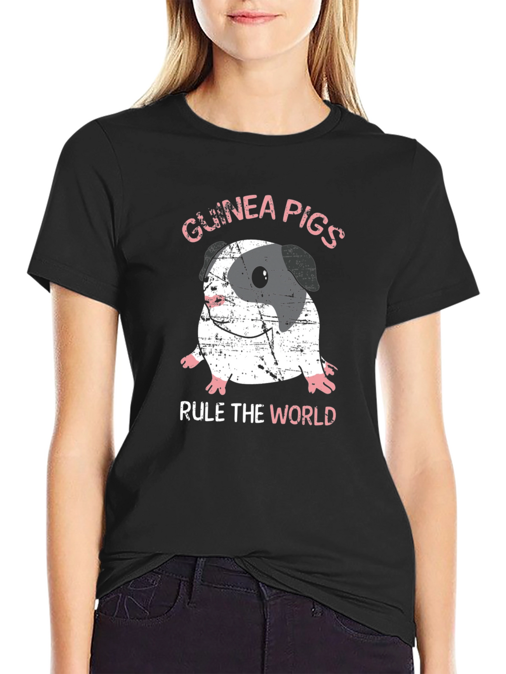 Guinea Pigs Rule the World Black T-Shirt