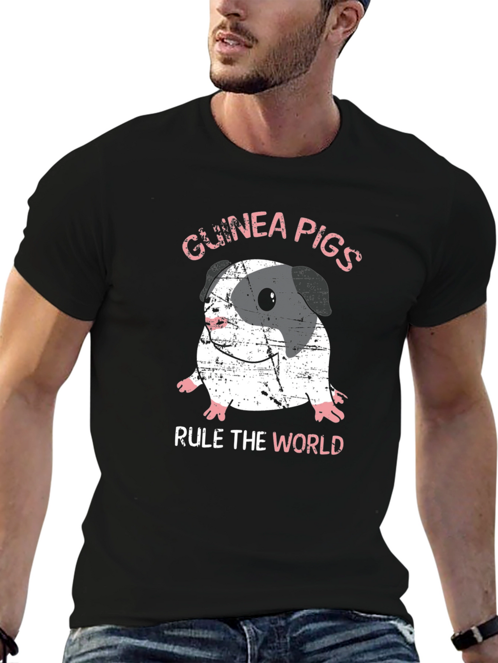 Guinea Pigs Rule the World Black T-Shirt