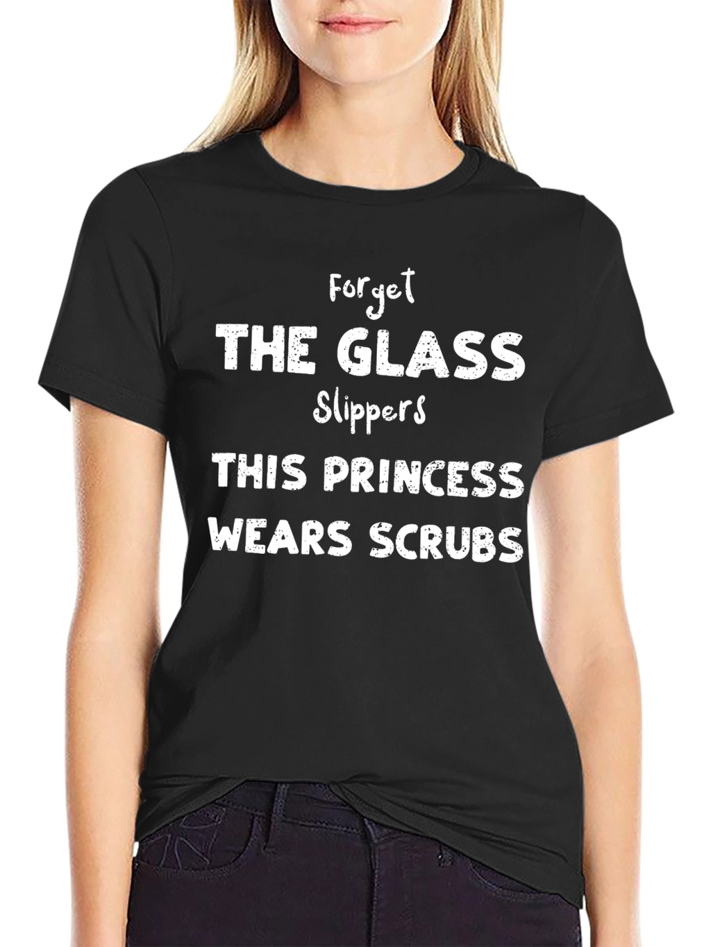 Princess Wears Scrubs Graphic T-Shirt - Black