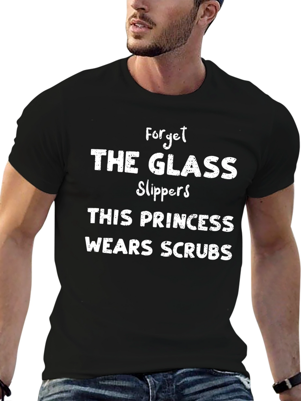 Princess Wears Scrubs Graphic T-Shirt - Black