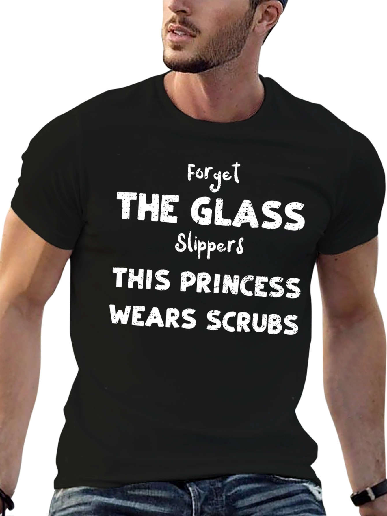 Princess Wears Scrubs Graphic T-Shirt - Black