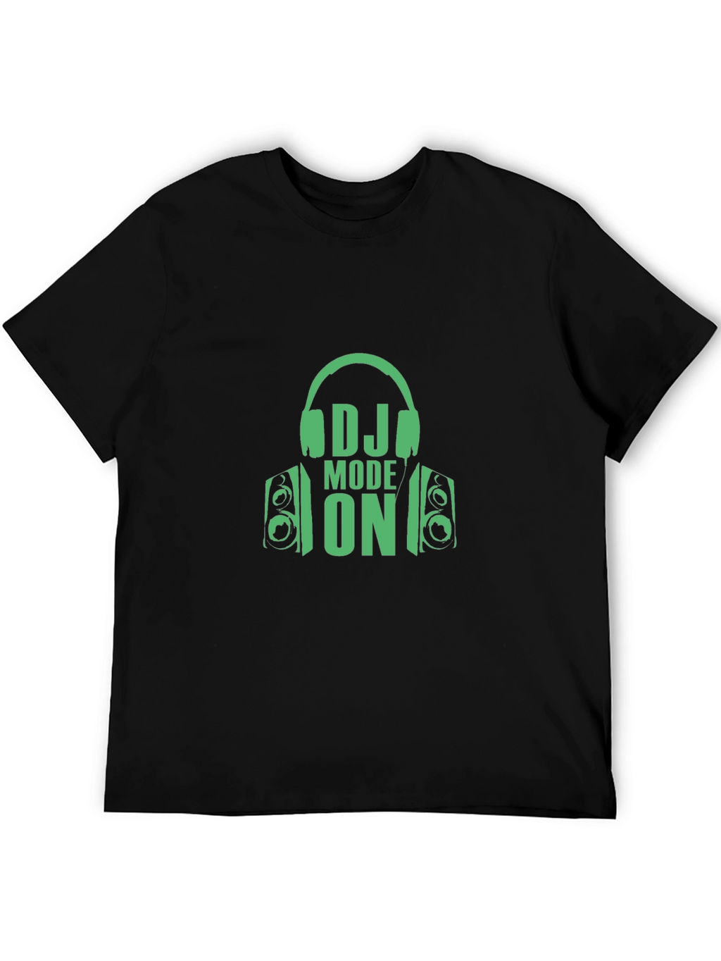 DJ Mode On Graphic Tee - Black Cotton T-Shirt