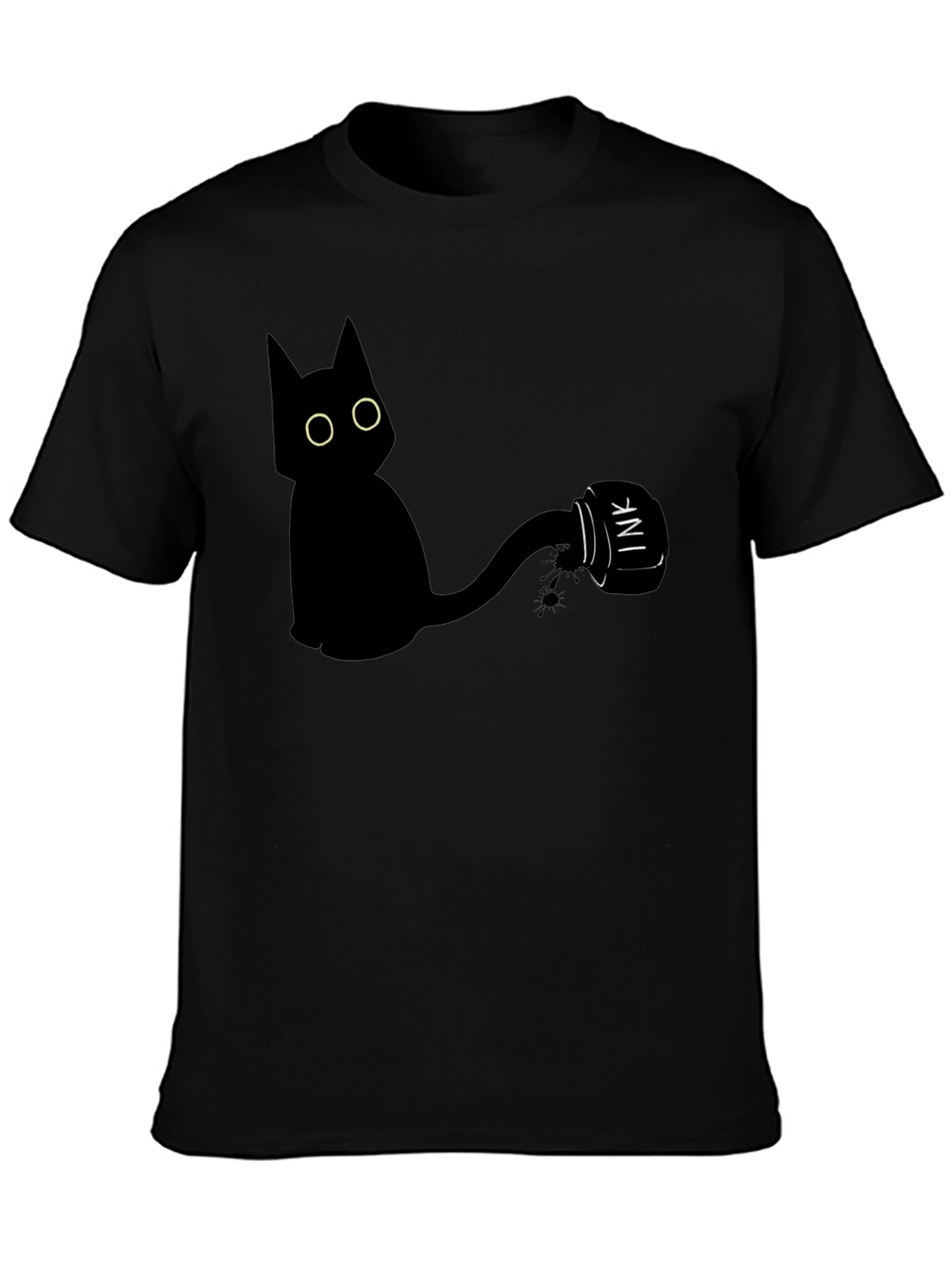 Black Cat Ink T-Shirt - Quirky Graphic Tee