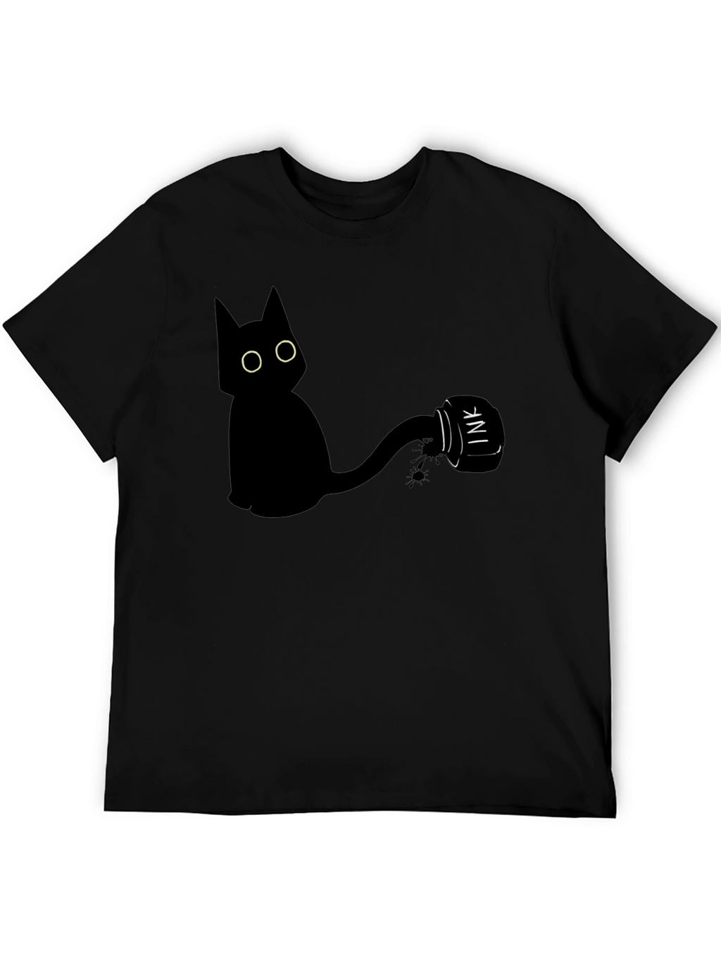 Black Cat Ink T-Shirt - Quirky Graphic Tee